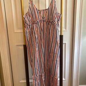 J Crew summer dress - blue white and red striped